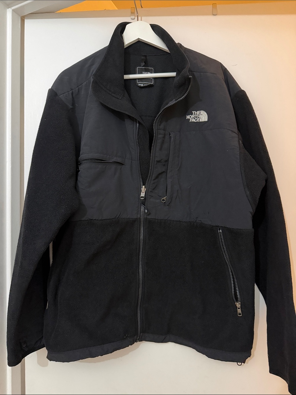 The North Face Black Men's Fleece Jacket with Nylon Overlays